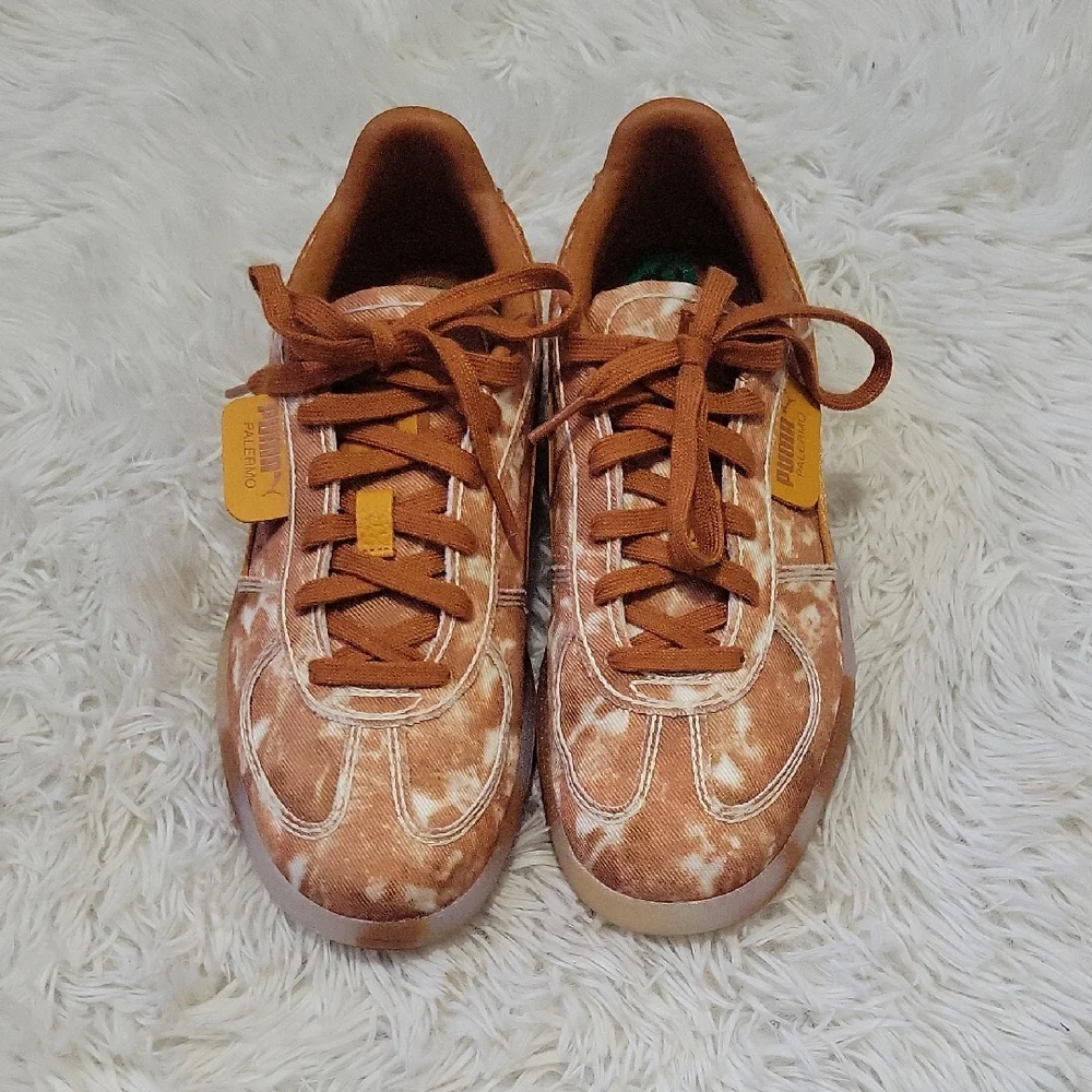 Puma Brown Tie-Dye Lace-Up Sneakers - Picture 1 of 7